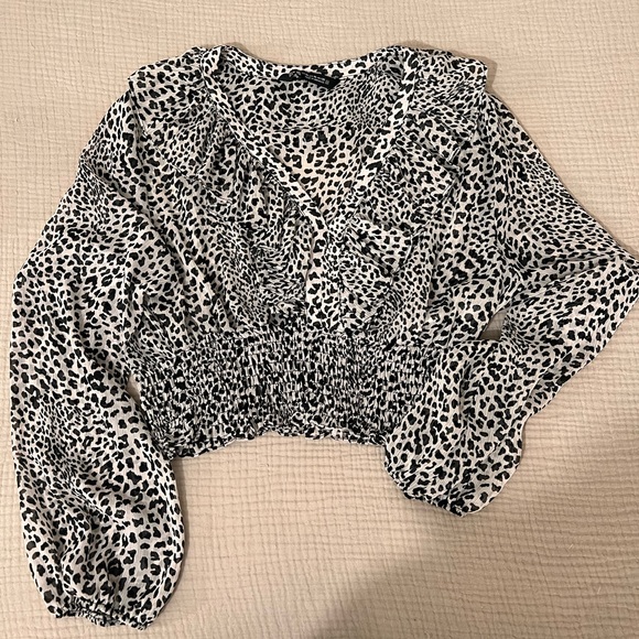 Zara | Tops | Zara Animal Print Blouse | Poshmark